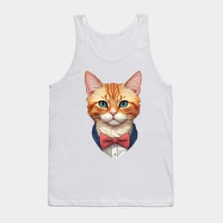 Fancy Cat with Bowtie no.20 Tank Top